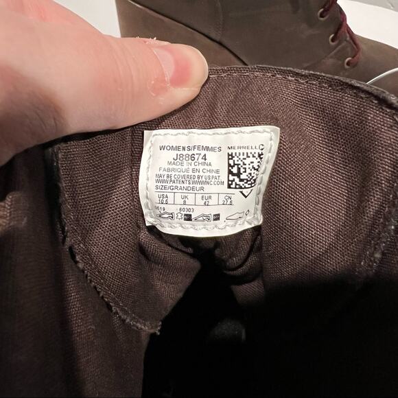NWOT Merrell Women's Tremblant Wedge Waterproof Espresso Boot Brown Size 10.5 - Picture 11 of 13